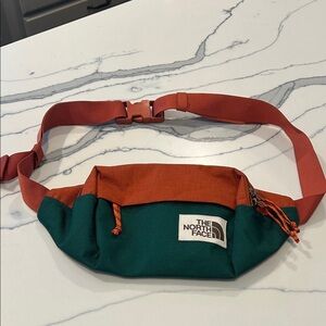 The North Face Men's Belt Bag in Orange and Green